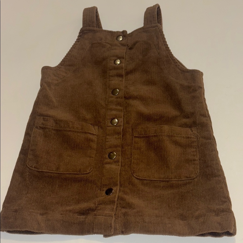 Brown Corduroy Overalls with Wide Straps by colored organic